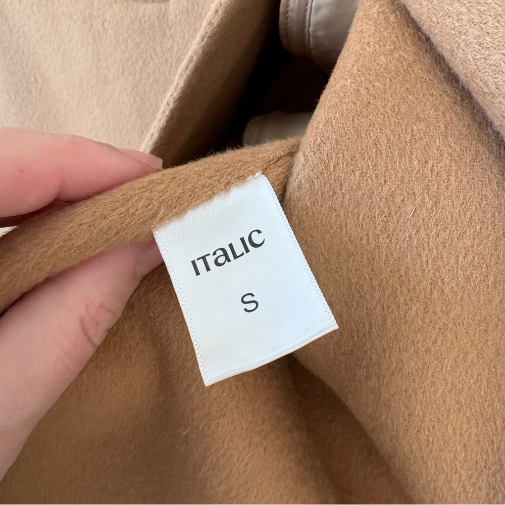 Italic Quinn wool and cashmere cocoon coat in camel - Picture 6 of 8